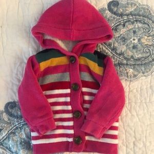 Hanna Andersson Sherpa lined sweater jacket Euc